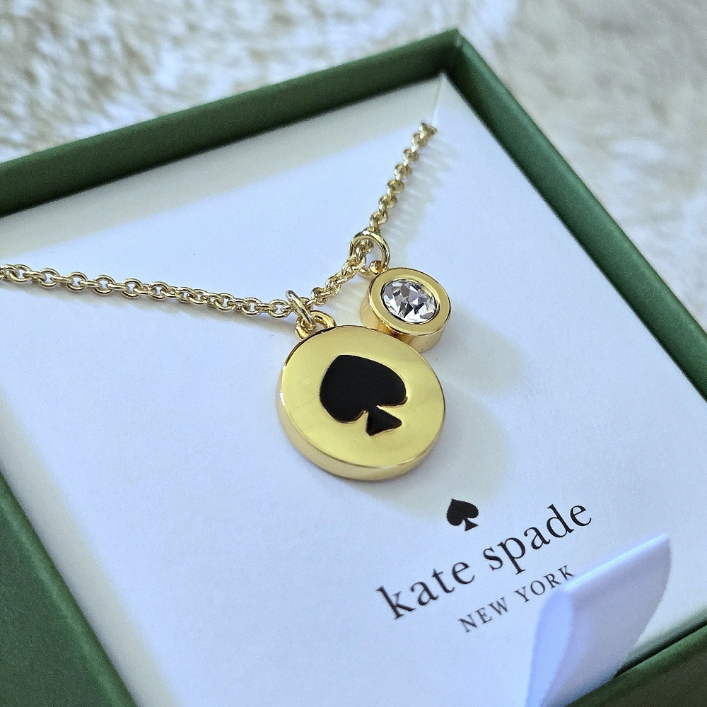 Kate Spade♠️ "Spot The Spade" Double✌️ Pendant Necklace - NIB - Picture 6 of 16